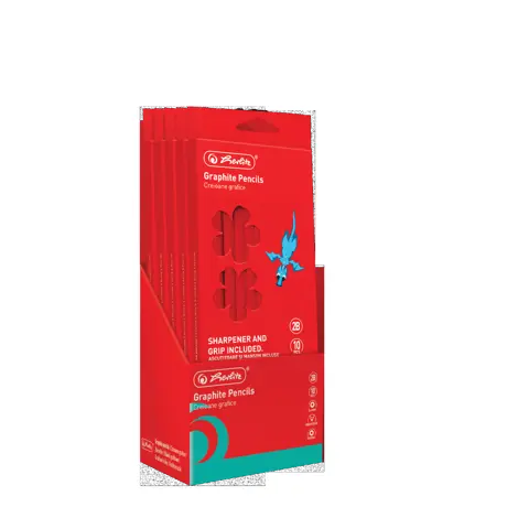 CREIOANE 2B HERLITZ 10 BUC, ASCUTITOARE SI MANSON ADERENT INCLUSE, MOTIV ALBINA, SECTIUNE ROTUNDA, MINA REZISTENTA ANTI-RUPERE 2.4MM