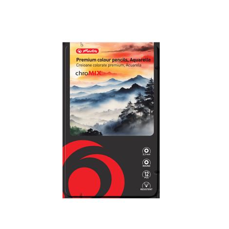 CREIOANE COLOR AQUARELLE HERLITZ 12 BUC, ARTMATE, SECTIUNE ROTUNDA, MINA 3.3MM, CUTIE METAL