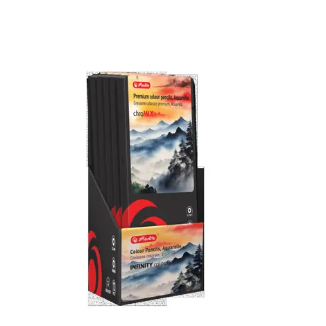 CREIOANE COLOR AQUARELLE HERLITZ 12 BUC, ARTMATE, SECTIUNE ROTUNDA, MINA 3.3MM, CUTIE METAL