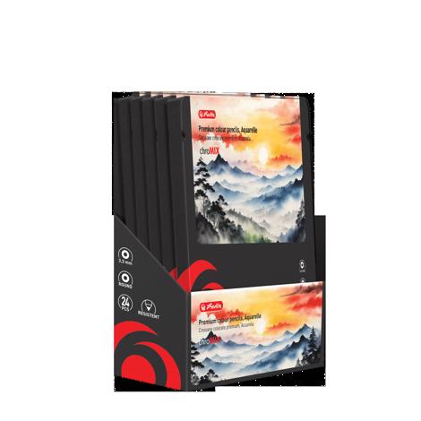 CREIOANE COLOR AQUARELLE HERLITZ 24 BUC, ARTMATE, SECTIUNE ROTUNDA, MINA 3.3MM, CUTIE METAL