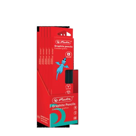 CREIOANE HB HERLITZ 12 BUC, CALITATE SUPERIOARA, SECTIUNE PATRATA, MINA 2.2MM