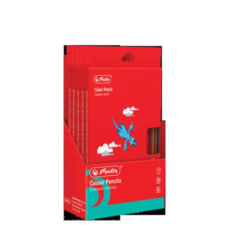 CREIOANE COLOR HERLITZ 24 BUC, SECTIUNE PATRATA, MINA 3MM