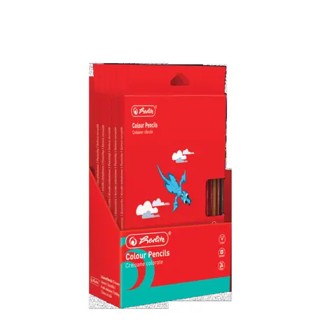 CREIOANE COLOR HERLITZ 24 BUC, SECTIUNE PATRATA, MINA 3MM