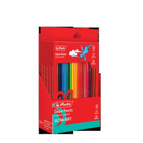 CREIOANE COLOR HERLITZ ULTRA SOFT 24 BUC, SECTIUNE TRIUNGHIULARA, MINA 3.3MM