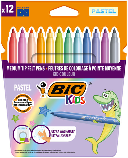 Markere colorate ultralavabile Kid Couleur Pastel, 12 culori