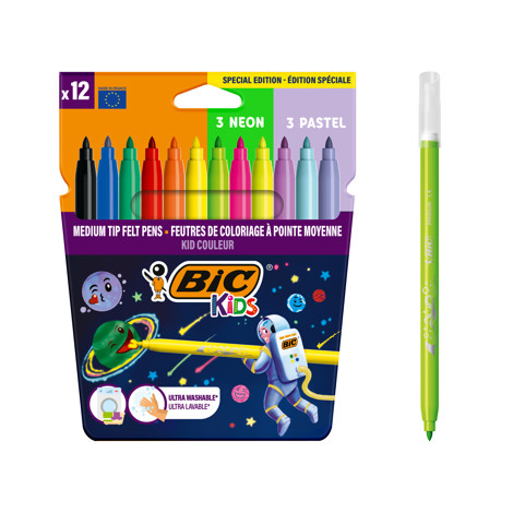 Markere colorate ultralavabile Kid Couleur Cosmo Edition, 12 culori