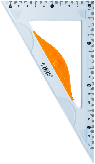 Set geometrie - rigla dubla 20 cm, echer 60º si raportor 180º, blister