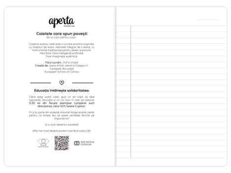 Caiet A5 48file 80g  Puf si liniste dictando Aperta