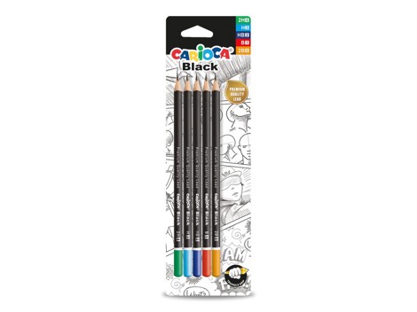 Creion Carioca asortat 2H, H, HB, B, 2B, blister