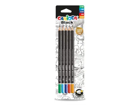 Creion Carioca asortat 2H, H, HB, B, 2B, blister