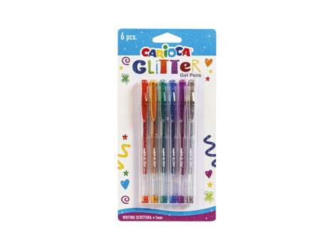 Pix cu gel Carioca Glitter, set 6 culori