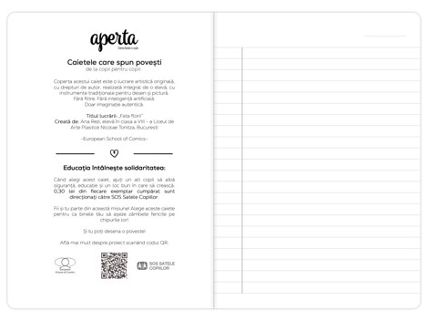 Caiet A5 48file 80g  Fata florii dictando Aperta