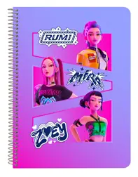 Notebook A5 K-Pop Demon Hunters Stationery 80 file 15.5x22x1 cm