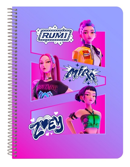 Notebook A5 K-Pop Demon Hunters Stationery 80 file 15.5x22x1 cm
