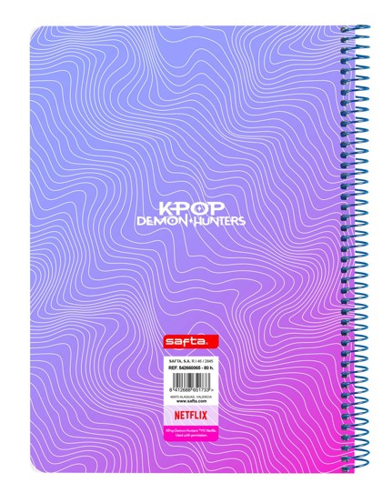 Notebook A5 K-Pop Demon Hunters Stationery 80 file 15.5x22x1 cm