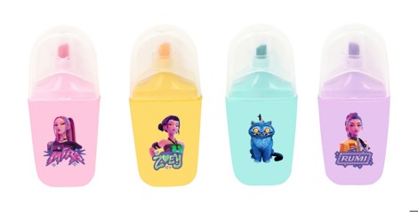Set 4 markere fluorescente K-Pop Demon Hunters Stationery