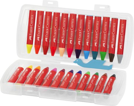 CREIOANE CERATE 24 CULORI JUMBO CUTIE PLASTIC FABER-CASTELL