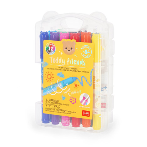 SET 12 CREIOANE CERATE TEDDY FRIENDS 12 CRAYONS LEGAMI