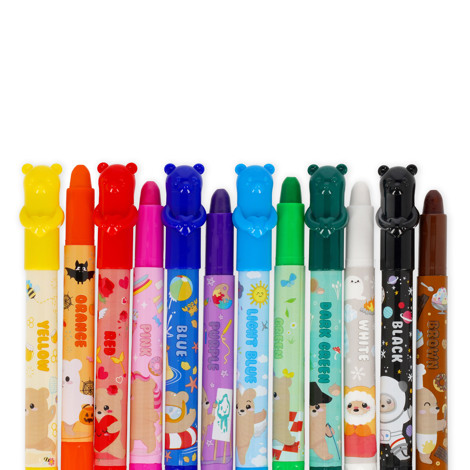 SET 12 CREIOANE CERATE TEDDY FRIENDS 12 CRAYONS LEGAMI