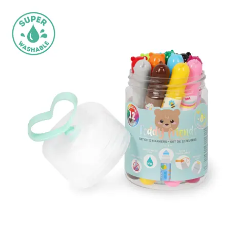 SET 12 MARKERE TEDDY FRIENDS TEDDY BEAR LEGAMI