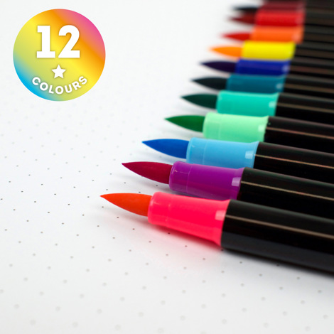 SET 12 MARKERE TIP PENSULA MULTICOLOR LEGAMI