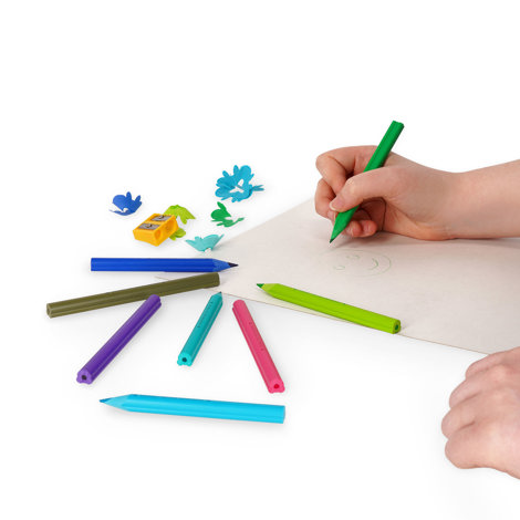 SET 24 CREIOANE COLORATE SI ASCUTITOARE TEDDY FRIENDS TEDDY BEAR LEGAMI