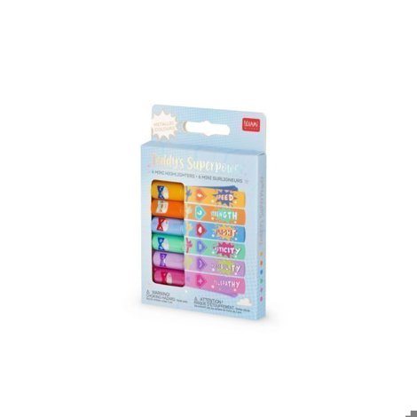 SET 6 EVIDENTIATOARE TEDDY'S SUPERPOWER TEDDY BEAR LEGAMI