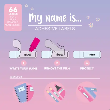 SET 66 DE ETICHETE ADEZIVE MY NAME IS KITTY LEGAMI