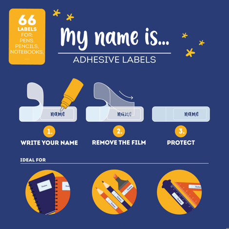 SET 66 DE ETICHETE ADEZIVE MY NAME IS SPACE LEGAMI