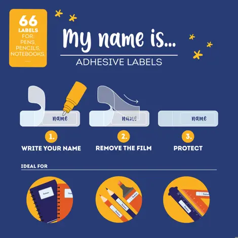 SET 66 DE ETICHETE ADEZIVE MY NAME IS SPACE LEGAMI