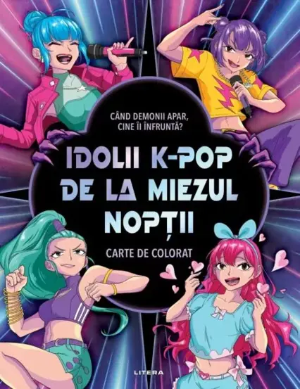 Idolii K-pop de la miezul noptii. Carte de colorat