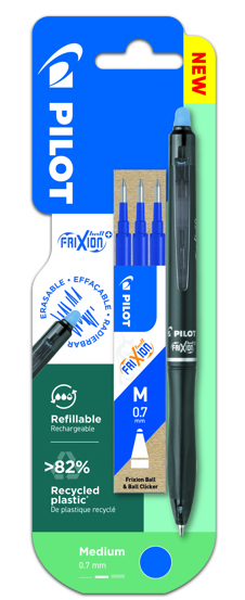 ROLLER FRIXION PLUS + 3REZ ALBASTRU BLISTER PILOT