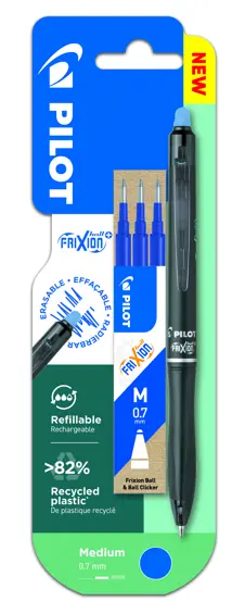 ROLLER FRIXION PLUS + 3REZ ALBASTRU BLISTER PILOT