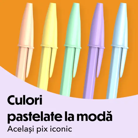 Pix Cristal Pastel - albastru, mov, galben - cerneala albastra cut/3