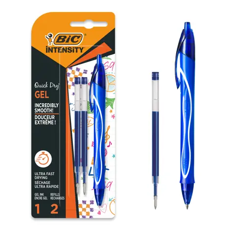 Roller gel Intensity Quick Dry - 1 roller albastru + 2 rezerve Bl/3