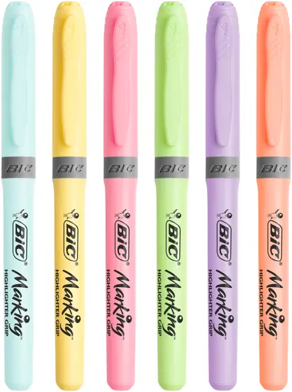 Evidentiator Brite Liner Grip Pastel Bl/6 - bleu, galben pal, roz pal, lime, violet, corai