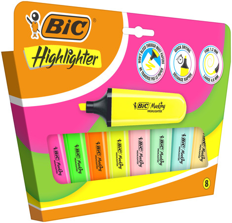 Evidentiator Highlighter Flat asortate Bl/8