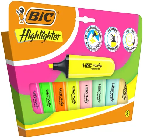 Evidentiator Highlighter Flat asortate Bl/8