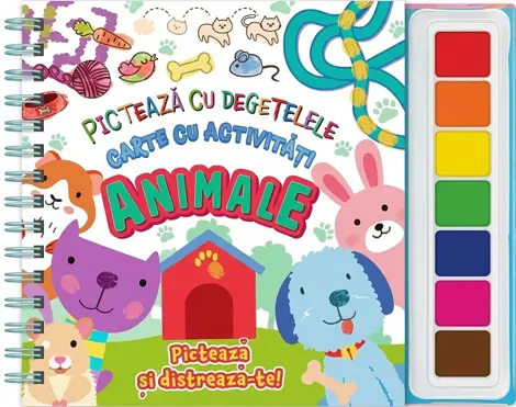 Animale. Picteaza cu degetelele. Carte cu activitati