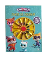 Disney Superpisicute. Carte de colorat. 12 creioane mici pentru maini de pitici