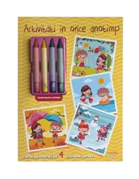 Activitati in orice anotimp. Carte de colorat cu 4 creioane cerate