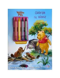 Disney Winnie de Plus. Coloram cu Winnie. Carte de colorat cu 4 creioane cerate