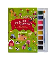 Sa pictam impreuna! La ferma. Carte de colorat cu pensula si acuarele