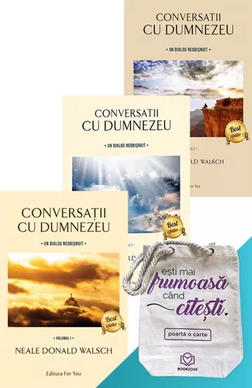 Conversatii cu Dumnezeu - Vol. 1+2+3 + Sacosa de umar Bookzone