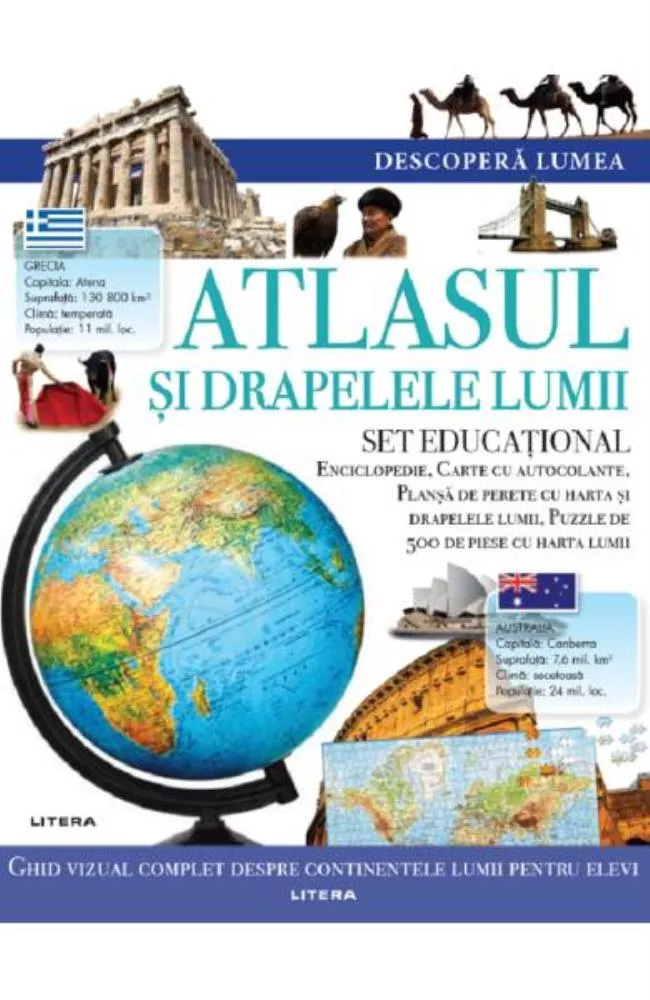 Descopera lumea. Atlasul si drapelele lumii. Set educational