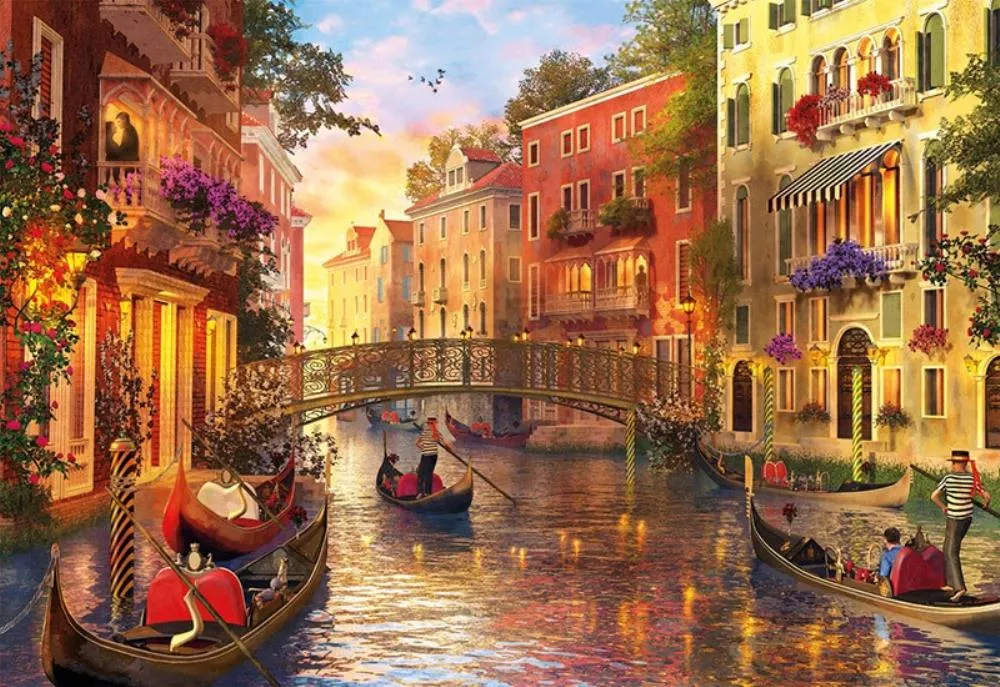 Puzzle Educa - Dominic Davison: Sunset in Venice, 1500 piese