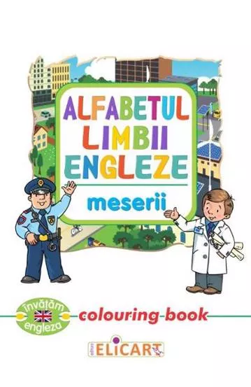 Alfabetul limbii engleze. Meserii. Colouring book