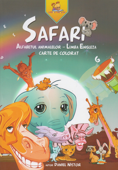 SAFARI. Alfabetul animalelor - Limba Engleza. Carte de colorat