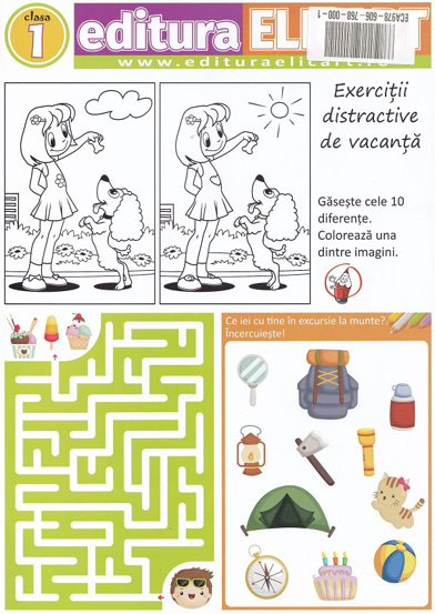 Jocul vacantei. Exercitii distractive de vacanta - Clasa 1
