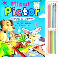 Micul pictor - animale de companie - cu set 8 creioane